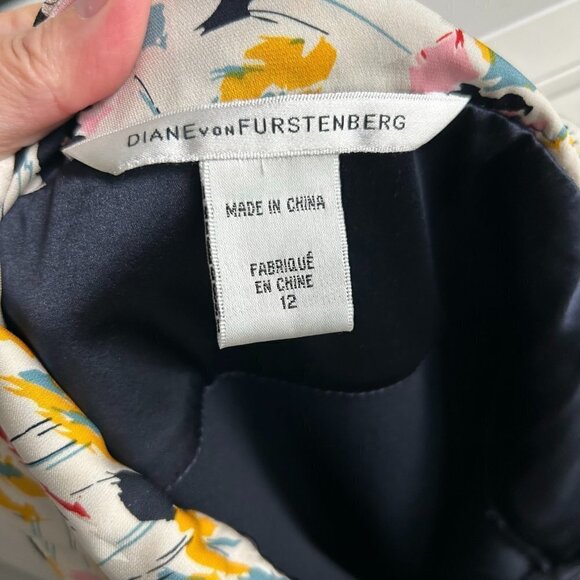 DVF Diane Von Furstenberg Sophia Loren Navy Midi Dress. US 12 - Picture 8 of 10